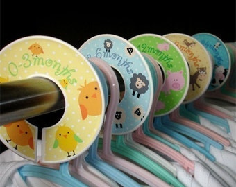 Baby Closet Dividers Organizer Clothing Dividers - Funny Farm Animals