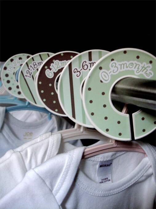 Baby Closet Organizer Dividers Modern Sage and Chocloate Etsy
