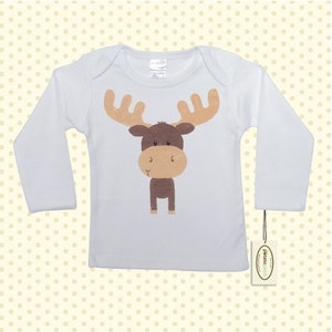 Moose Long Sleeve One-Piece Bodysuit or Shirt for Boy and Girl Unisex image 4