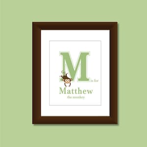 8x10 Initial Art Print Personalized Name for Boy or Girl