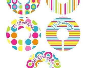 Bubblegum Closet Clothing Dividers for Girls - Set of 5 Dividers