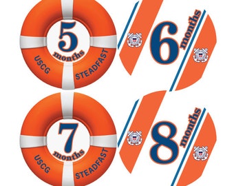 Coast Guard Monthly Baby Shirt Stickers for Shirts