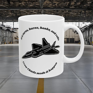 F-22 Raptor Mug Ceramic, (11oz, 15oz) USA, Military Jet, Air Power, coffee