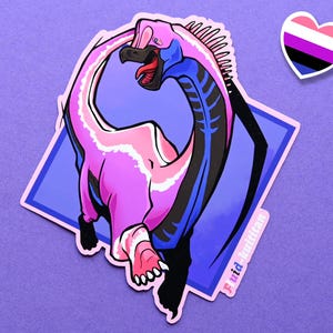 Adesivi Fukuititan con bandiera del mese dell'orgoglio LGBTQIA: adesivo con gioco di parole Fluid-kuititan