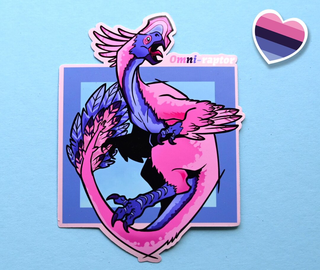 Onmi Raptor Lgbtqia Pride Month Flag Dinosaur Oviraptor Stickers: Omni-raptor ...