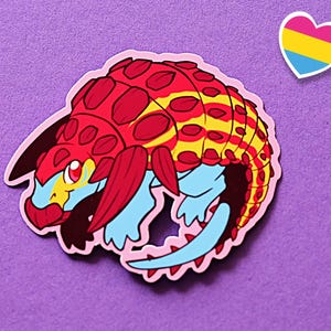 Autocollants mignons de dinosaures du drapeau du mois de la fierté LGBT : autocollant de jeu de mots pansexuel PAN-oplosaure