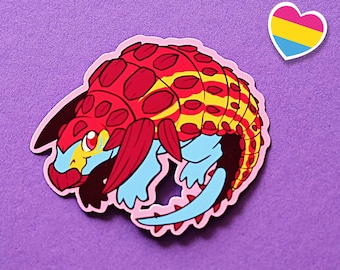 Pan-oplosaurus Sticker: Pansexual Pride Dinosaur Pun, LGBTQIA Vinyl
