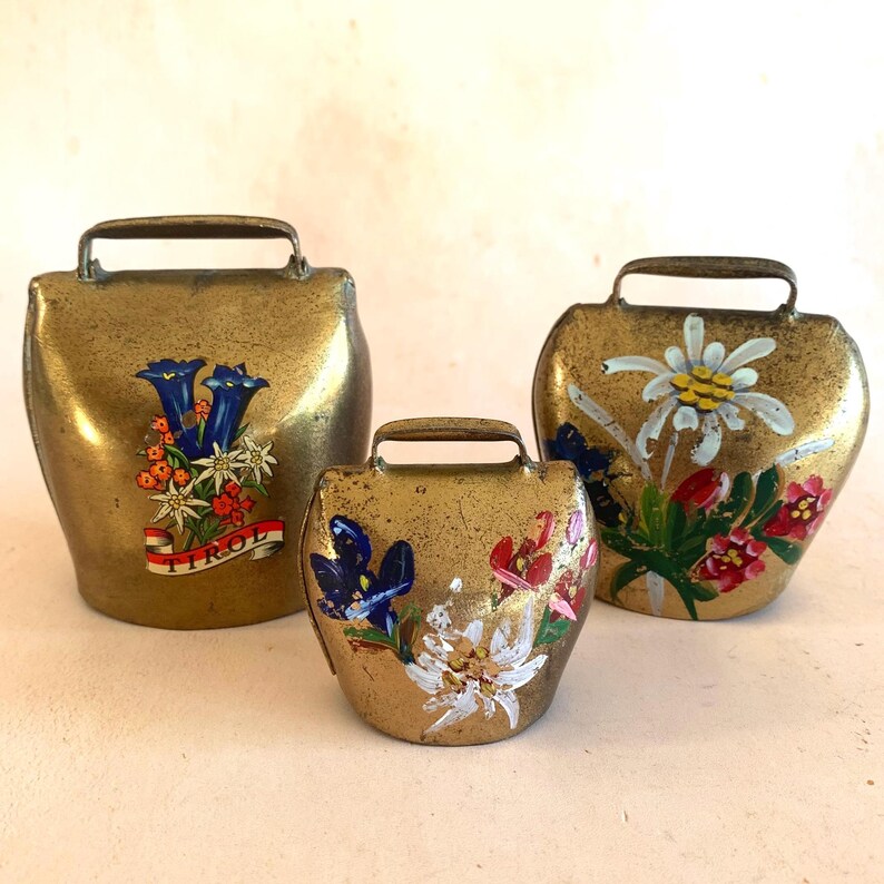 Vintage Austrian Brass Bells, Set of 3