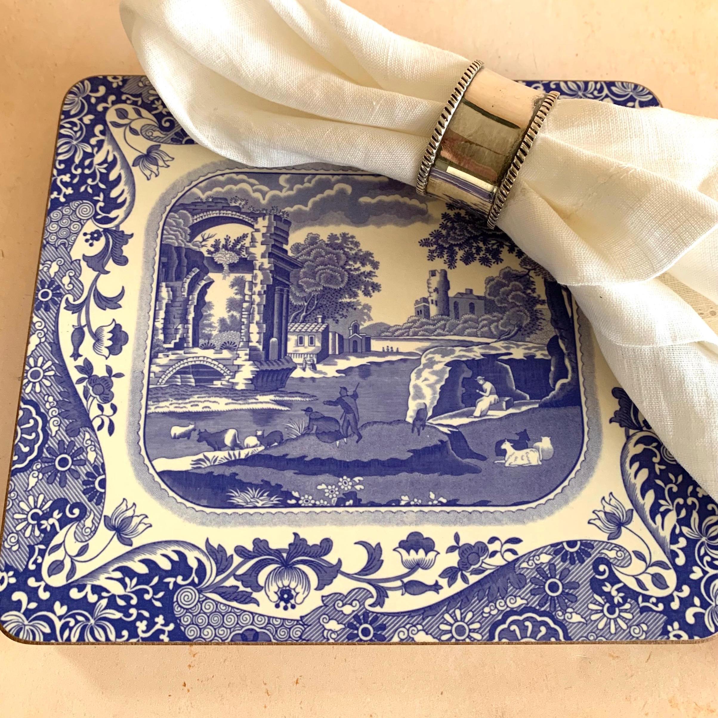 Vintage Spode Blue Italian Placemats, Set of 6 - Etsy 日本