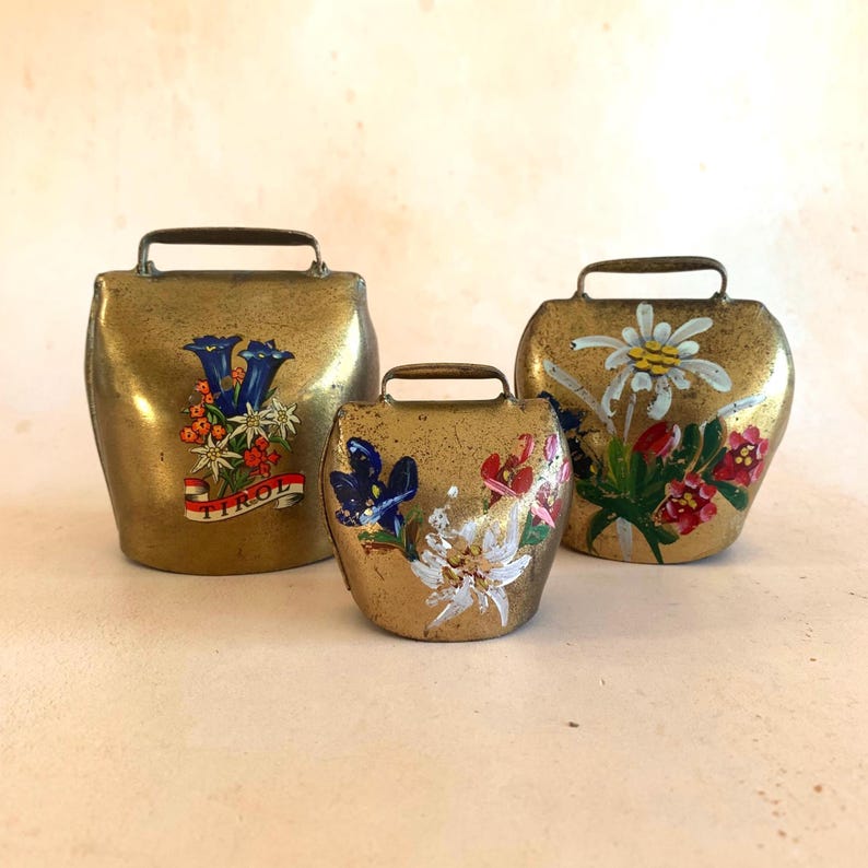 Vintage Austrian Brass Bells, Set of 3