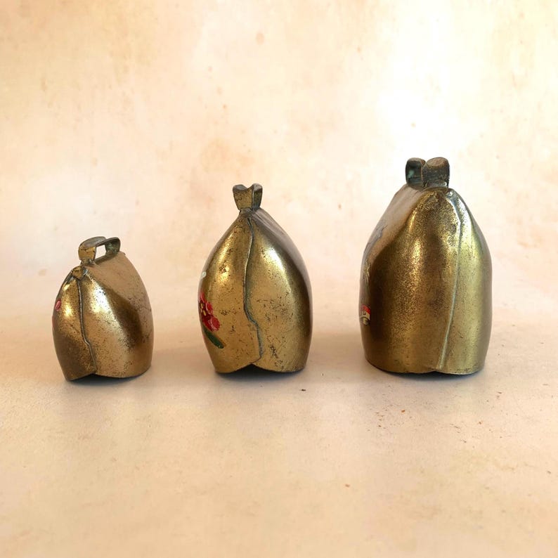 Vintage Austrian Brass Bells, Set of 3