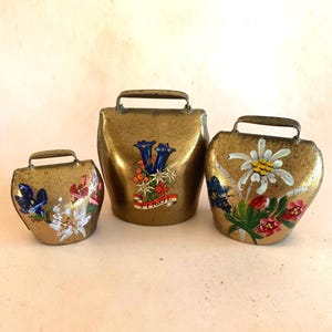 Vintage Austrian Brass Bells, Set of 3