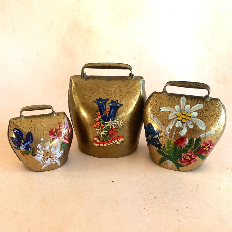 Vintage Austrian Brass Bells, Set of 3