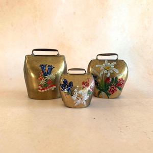 Vintage Austrian Brass Bells, Set of 3