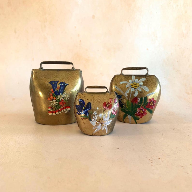 Vintage Austrian Brass Bells, Set of 3