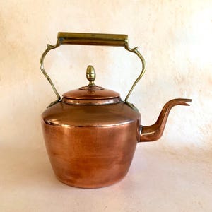 Vintage Copper and Brass Kettle, Teapot