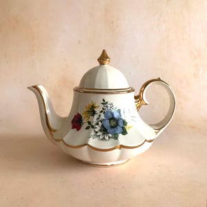 Vintage Sadler Karussell Glockenförmige Gold Vergoldete Teekanne