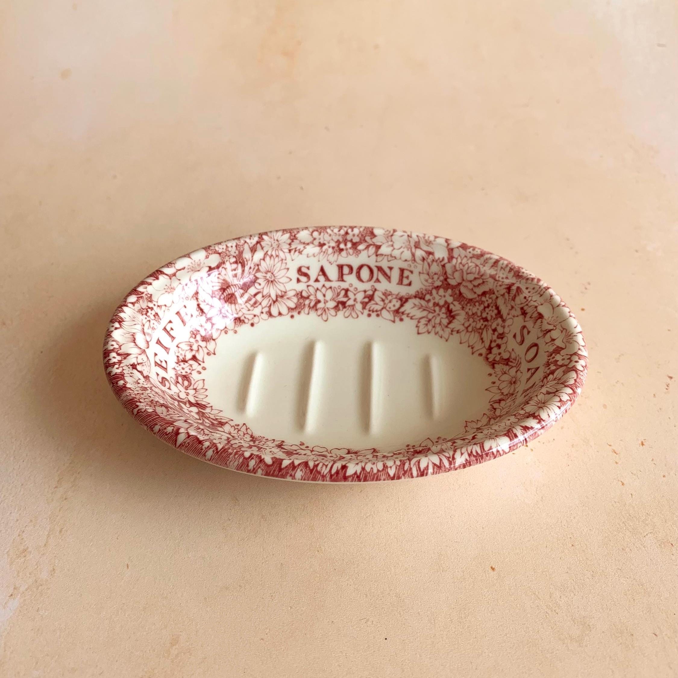 Vintage Mason's Crabtree and Evelyn Soap Dish : Red Transferware