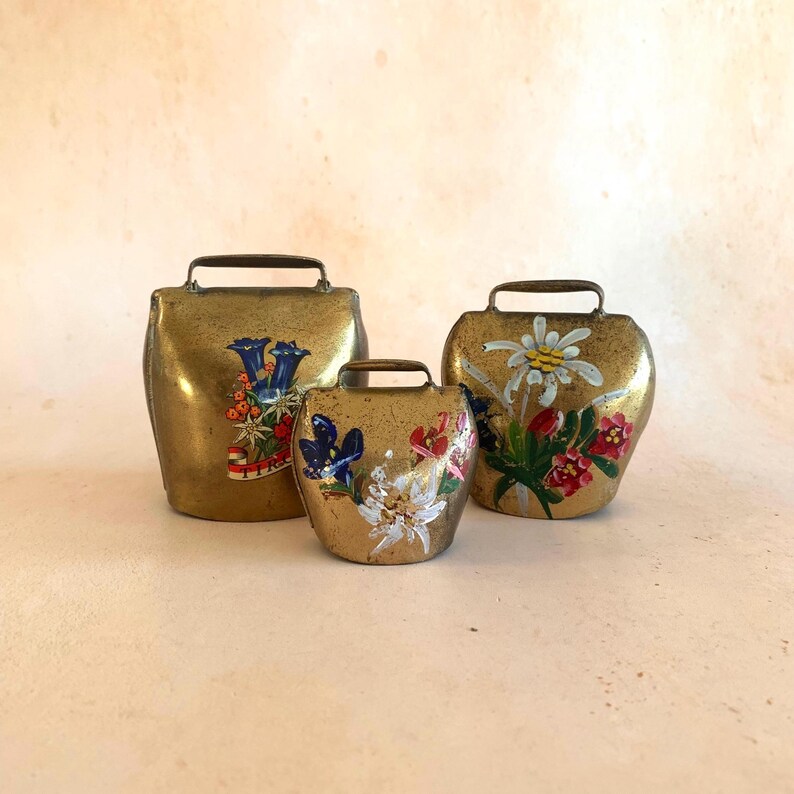 Vintage Austrian Brass Bells, Set of 3