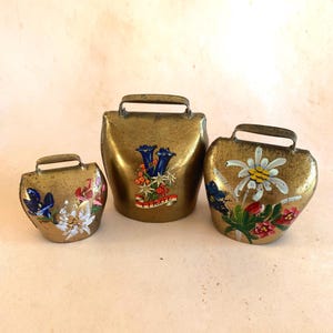Vintage Austrian Brass Bells, Set of 3