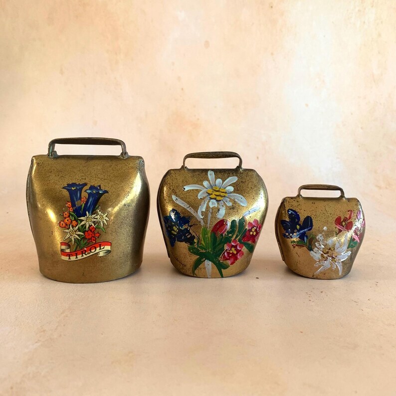 Vintage Austrian Brass Bells, Set of 3