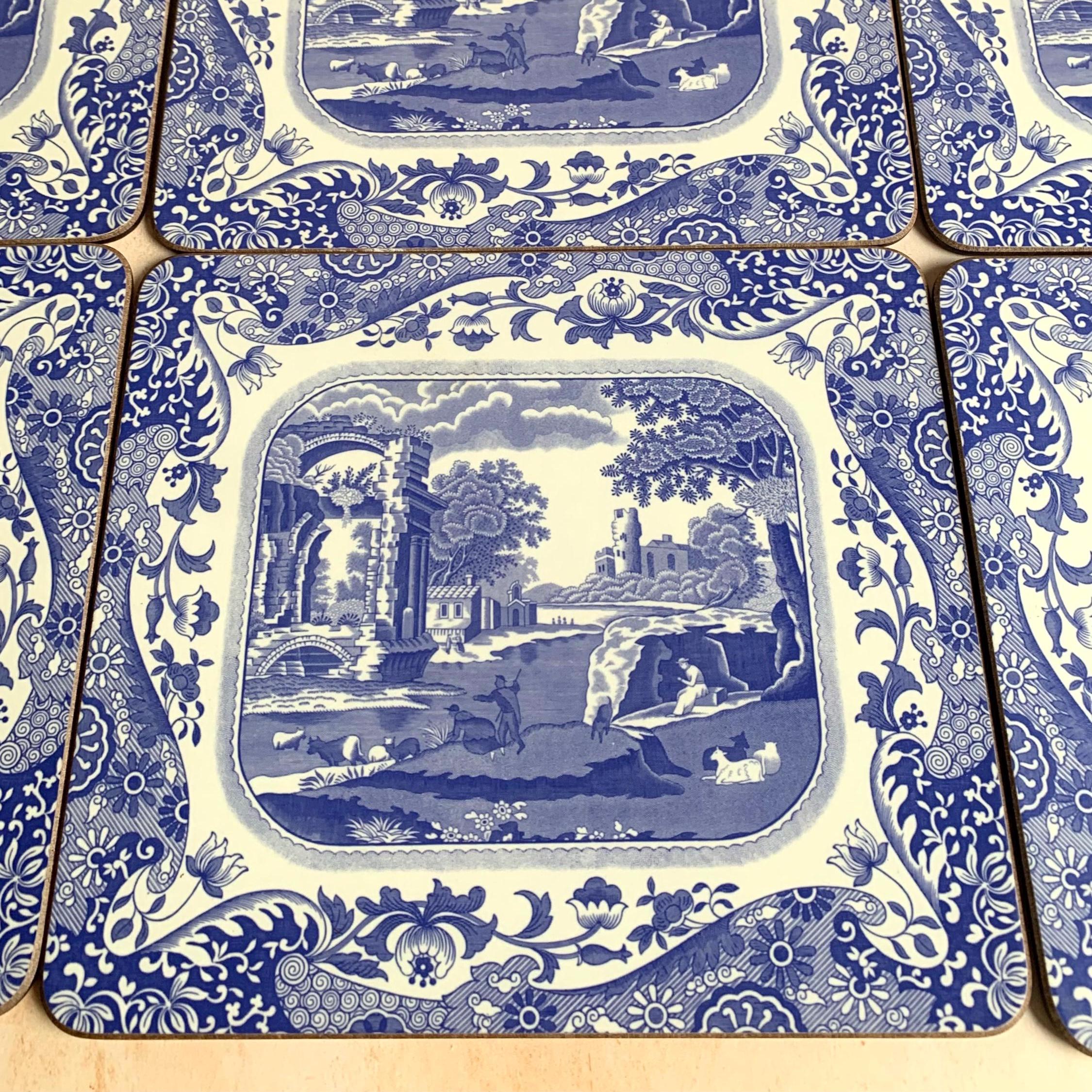 Vintage Spode Blue Italian Placemats, Set of 6 - Etsy 日本
