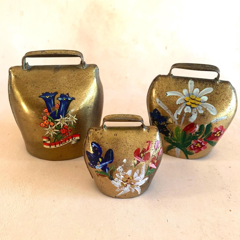 Vintage Austrian Brass Bells, Set of 3
