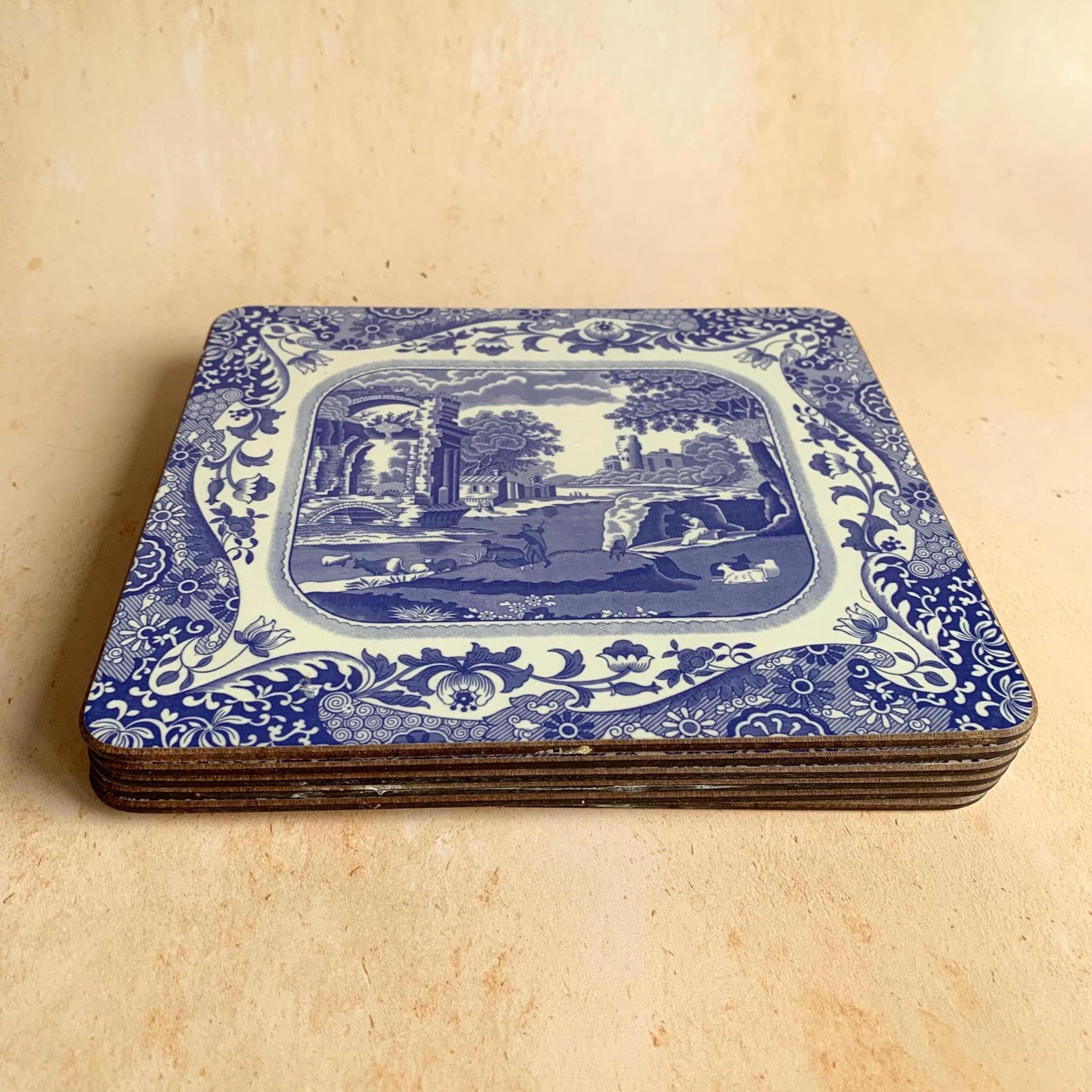 Vintage Spode Blue Italian Placemats, Set of 6 - Etsy 日本