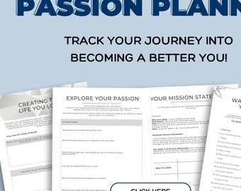 Find Your Passion Planner - Digital Download | Goal Setting, Personal Growth, Printable Planner, Vision Board, Self-Discovery Journal