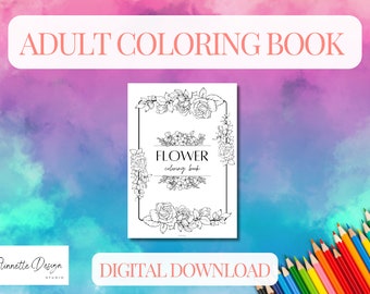 Adult Coloring Book Digital Download - Stress Relief, Mandala, Zen, Mindfulness, Relaxation, Intricate Patterns, Printable PDF Pages