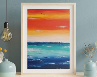 Sandbar Sunset – Digital Art Print (Instant Download)