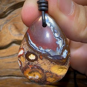 38 x 28mm - Drilled Australian Boulder Opal Necklace