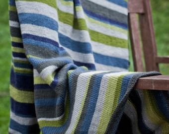 PDF Baby Knitting Pattern -Striped Blanket