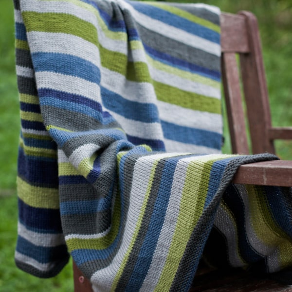 PDF Baby Knitting Pattern -Striped Blanket