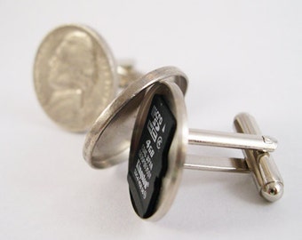 Secret Compartment Cufflinks - Real Hollowed Out Nickels