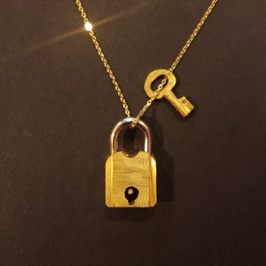 Lock Em Up Tiny Working Lever Padlock Necklace with Keys image 5