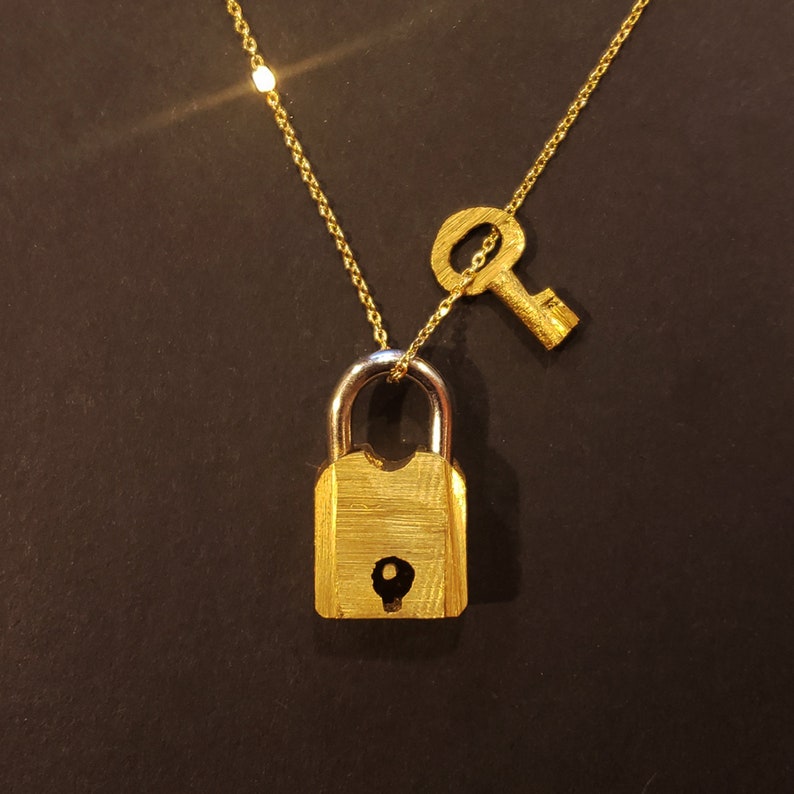 Lock Em up Tiny Working Lever Padlock Necklace With Keys Etsy
