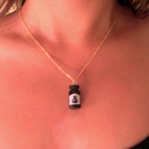 REAL Working Teeny Tiny Mini Fountain Pen Necklace with Ink Bottle Fountain of Youth image 5