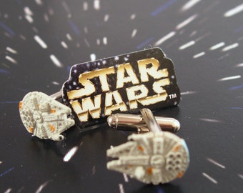 Star Wars Cufflinks - Tiny Millennium Falcon Toys from the Trilogy Era