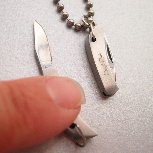 REAL Working Sharp Tiny Folding Knife Necklace - YOU Are Sooo Sharp