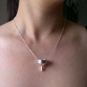 Working Metal Funnel Necklace - Mini Kitchen Utensil Jewelry