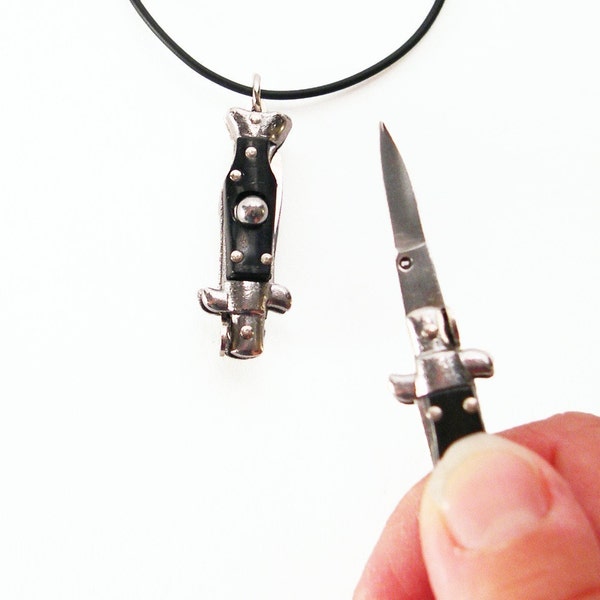 REAL Working Mini Switchblade Knife Necklace - YOU Are Soooo Dangerous