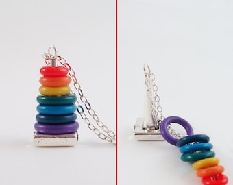 Rainbow Stacking Toy Necklace