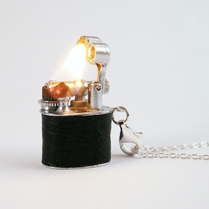 Vintage Working Lighter Necklace Removable for lighting your cigarette image 1