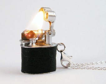 Vintage Working Lighter Necklace - Removable for lighting your cigarette