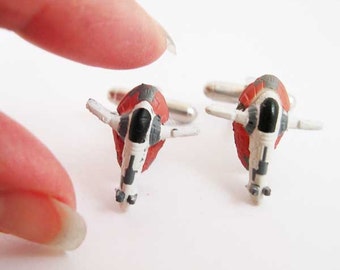 Star Wars Cufflinks Slave I Rare Toys