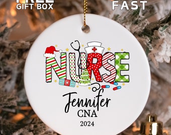 Personalized Nurse Christmas Ornament, Gift for Nurse, Nursing Student Ornament, Nurse Holiday Ornament, New Nurse GIft. Nurse Grad Gift
