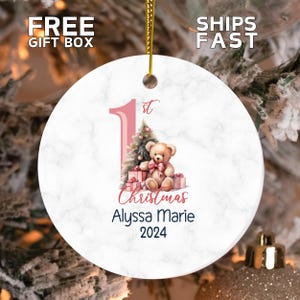 Babys First Christmas Ornament, Girls first Christmas ornament, First Christmas keepsake ornament, My First Christmas Ornament Personalized