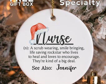 Personalized Nurse Christmas Ornament, Gift for Nurse, Nursing Student Ornament, Nurse Holiday Ornament, New Nurse GIft. Nurse Grad Gift