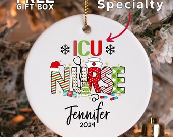 Personalized Nurse Christmas Ornament, Gift for Nurse, Nursing Student Ornament, Nurse Holiday Ornament, New Nurse GIft. Nurse Grad Gift